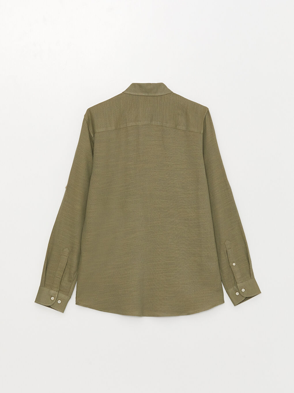 Haki Slim Fit Uzun Kollu Erkek Gömlek-6