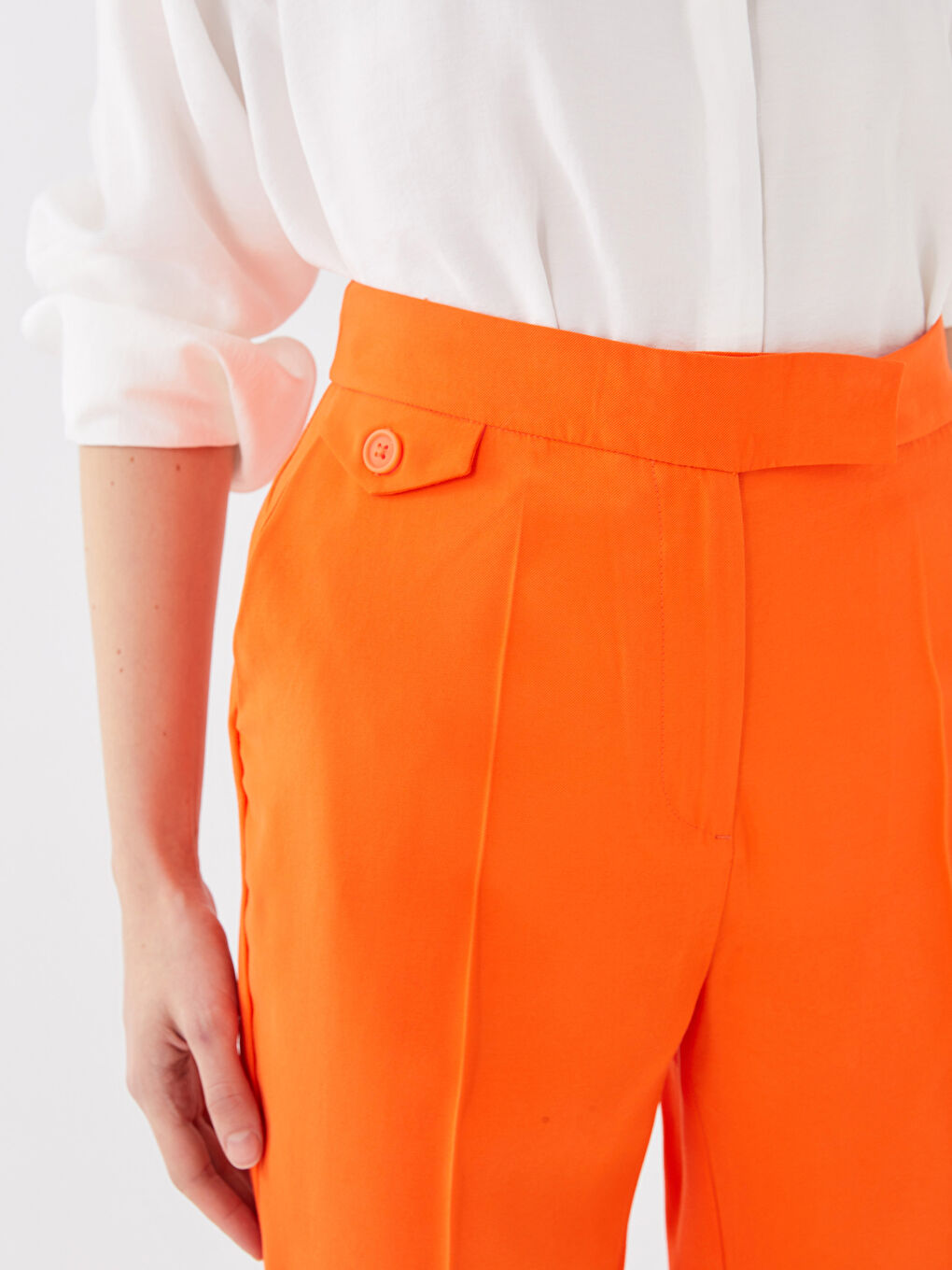 LCW Vision Women's High Waist Slim Fit Straight Trousers -S36454Z8-GSA