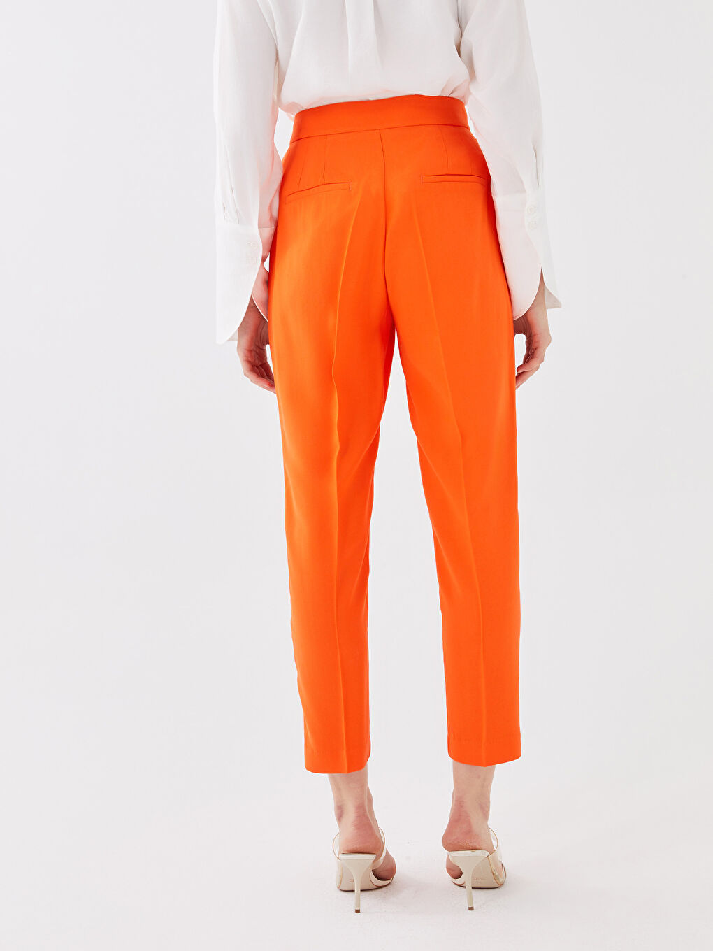 LCW Vision Women's High Waist Slim Fit Straight Trousers -S36454Z8-GSA