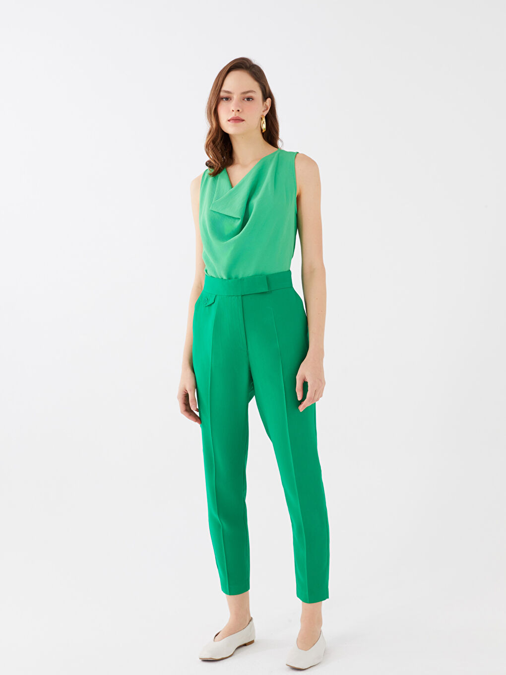 Women's High Waist Slim Fit Straight Trousers -S36454Z8-R32