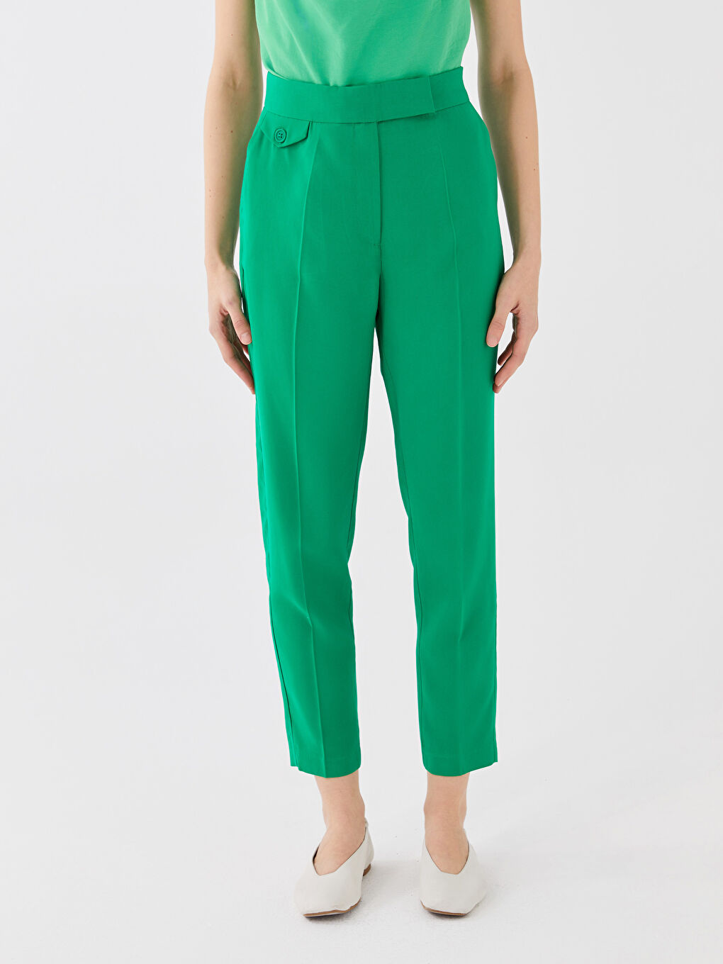 Women's High Waist Slim Fit Straight Trousers -S36454Z8-R32