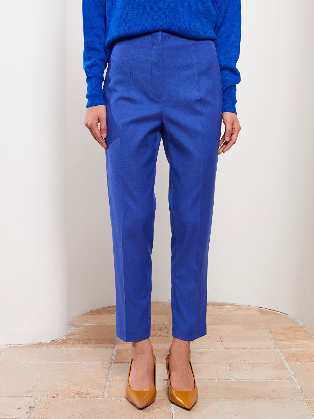 LC Waikiki Ženske pantalone visokog struka, standardnog kroja, jednostavne -S36458Z8-GZ1