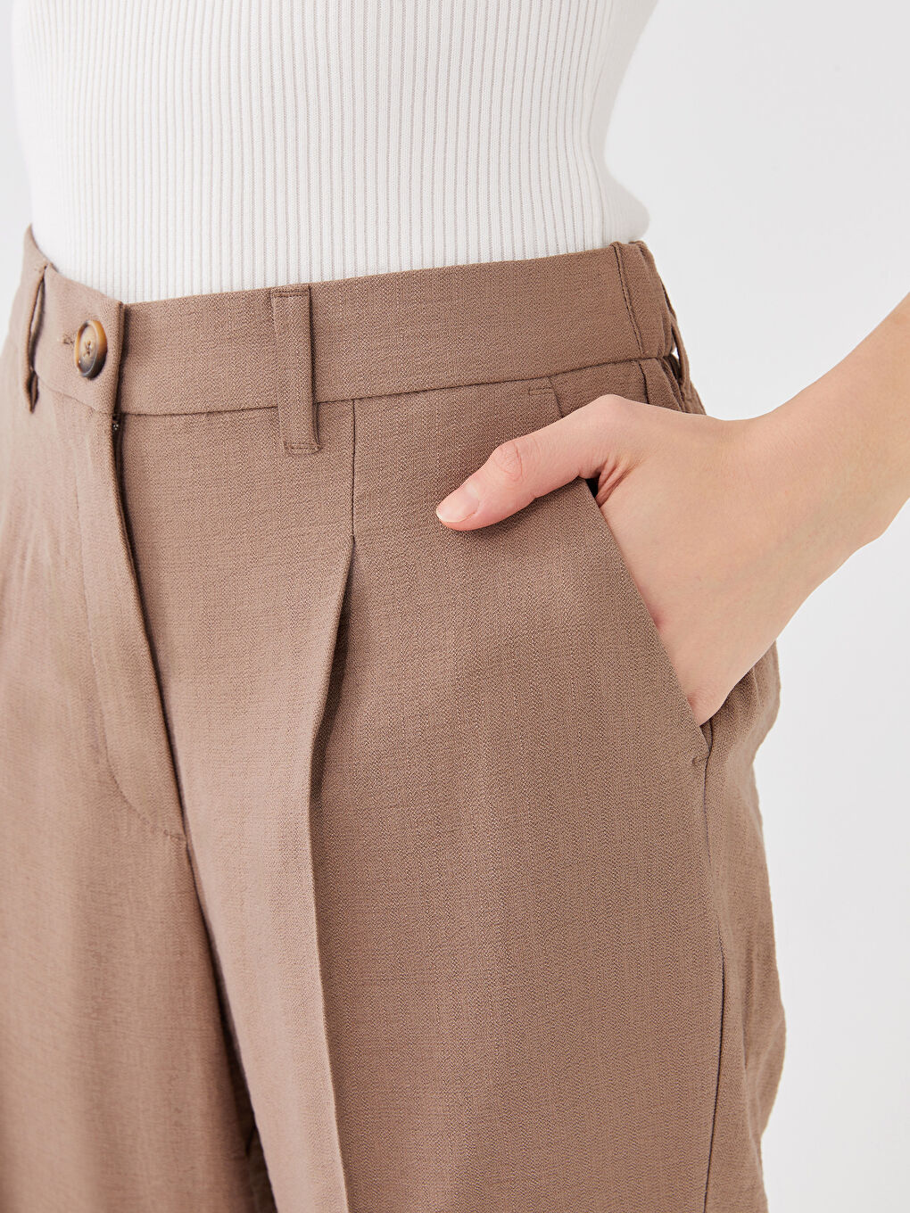 High Waist Comfortable Fit Women's Carrot Trousers -S36460Z8-QZS