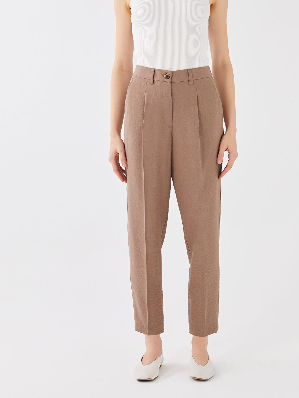 High Waist Comfortable Fit Women's Carrot Trousers -S36460Z8-QZS