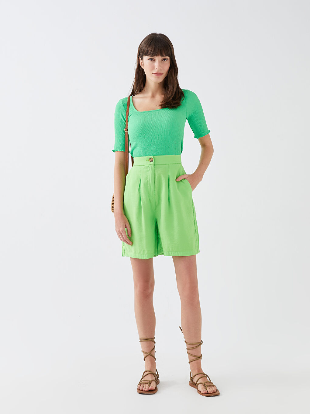 High Waist Comfortable Fitted Women's Shorts -S36461Z8-FKX
