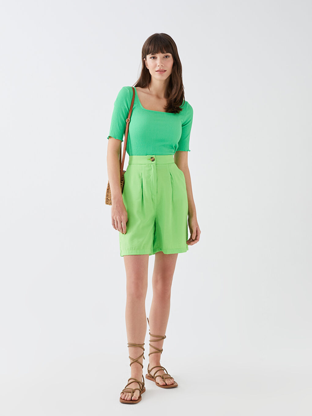 High Waist Comfortable Fitted Women's Shorts -S36461Z8-FKX