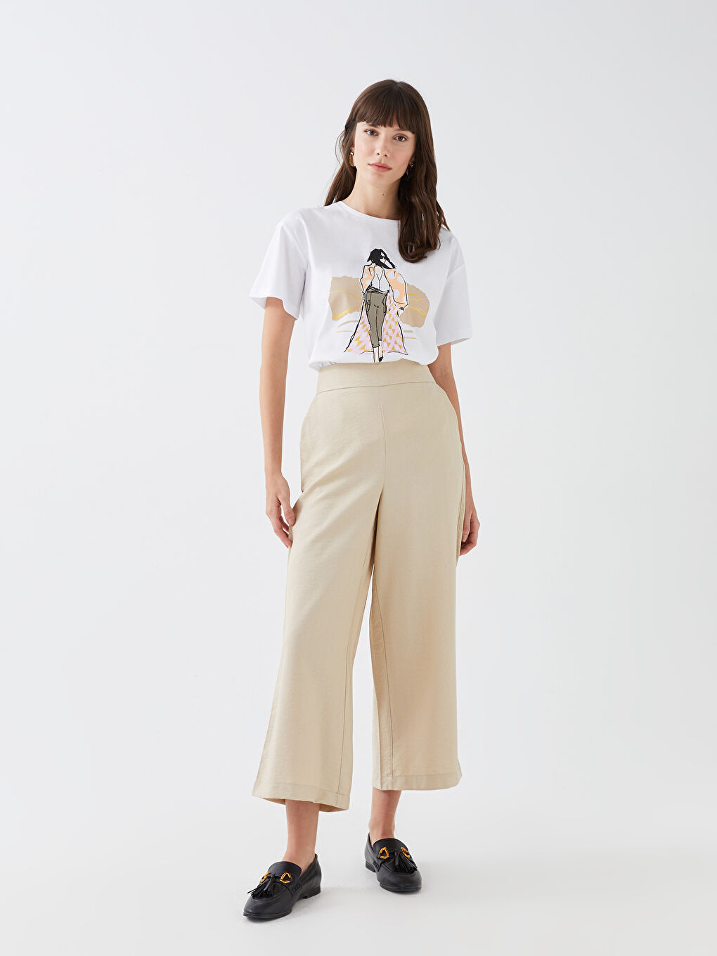 BEŽ Kapri pantalone Žena -S36462Z8-RST