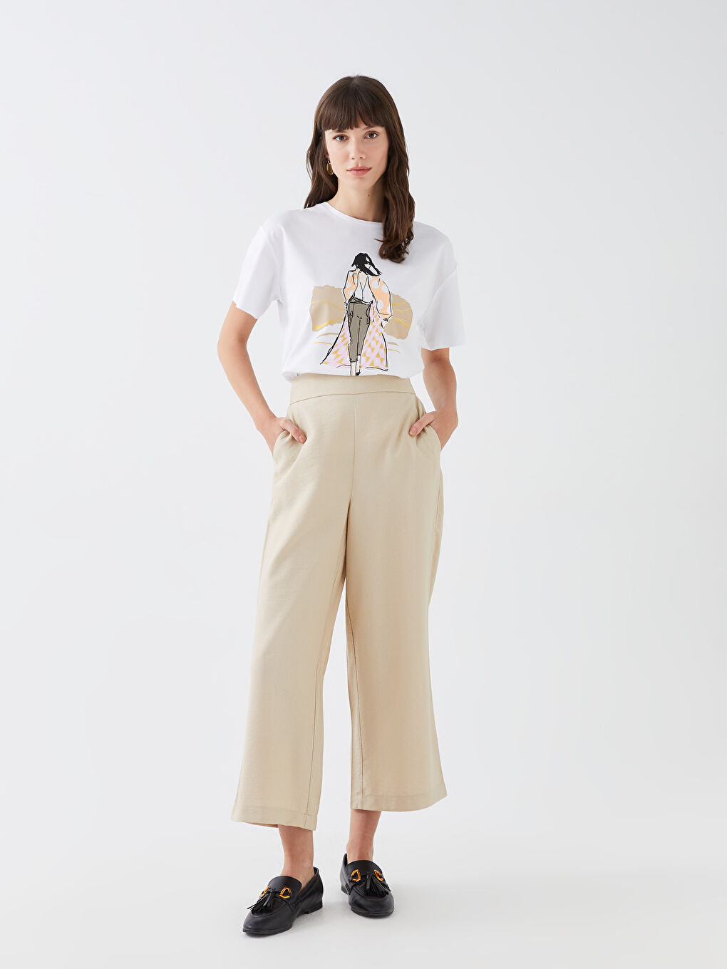 BEŽ Kapri pantalone Žena -S36462Z8-RST
