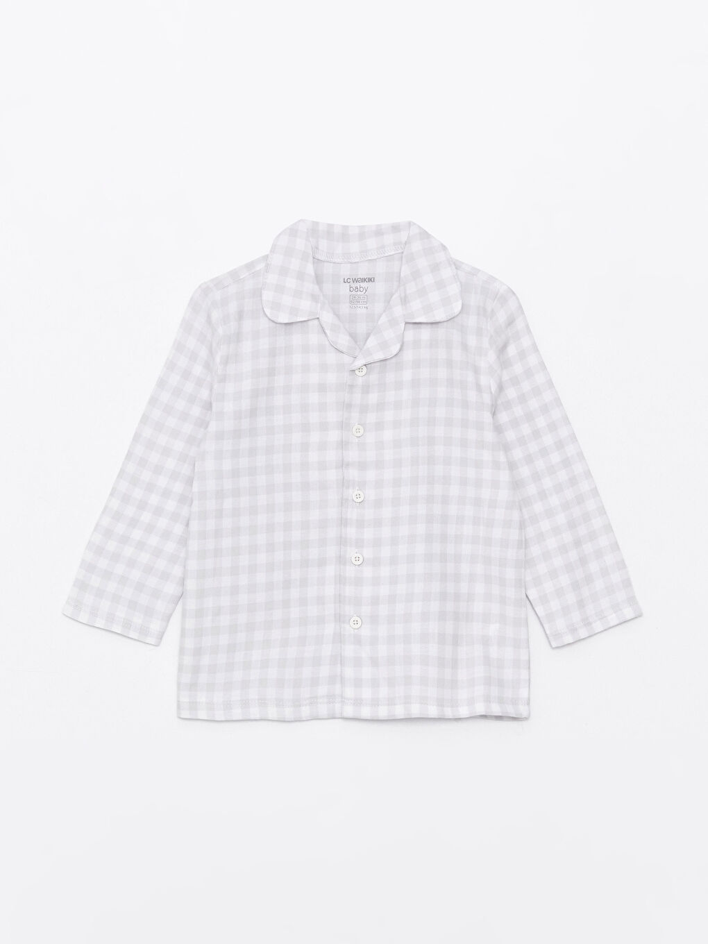 Polo Neck Long Sleeve Plaid Patterned Baby Boy Pajama Set-1