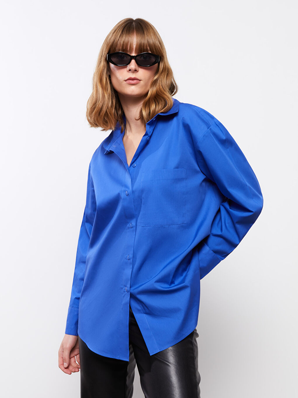 Oversize Poplin Women's Shirt -S36472Z8-GZ1