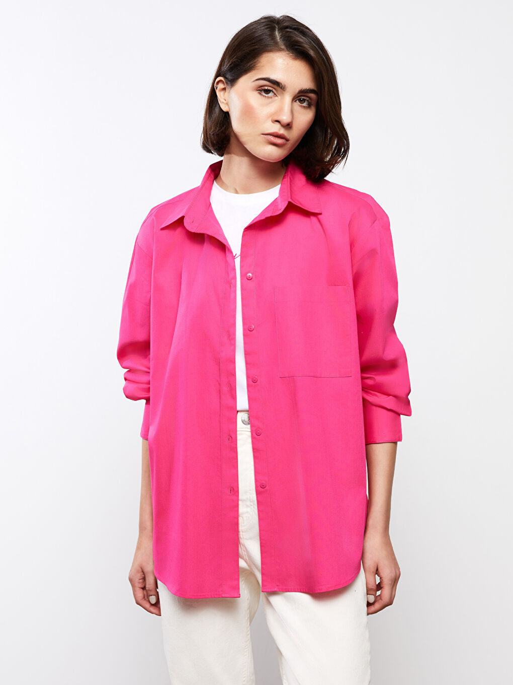 Oversize Poplin Women's Shirt-1