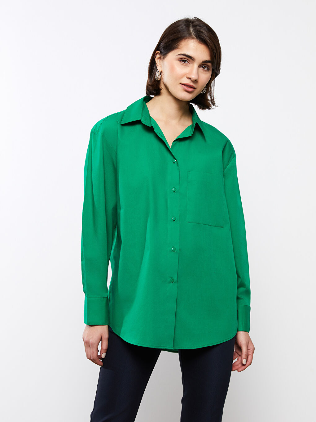 Ženska široka poplin košulja -S36472Z8-R32