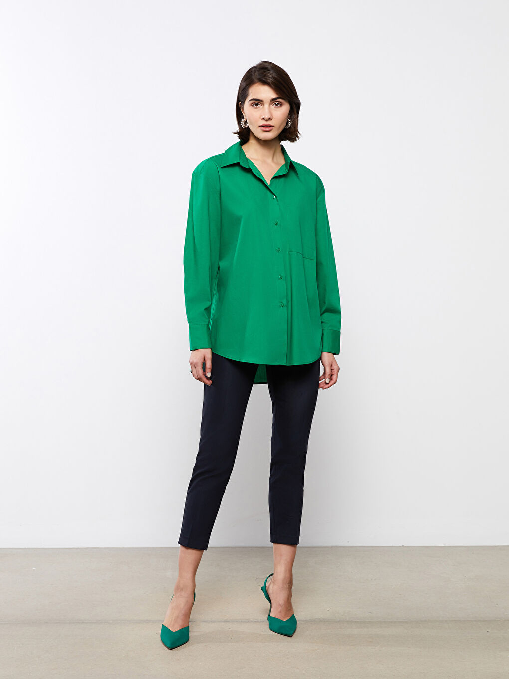Ženska široka poplin košulja -S36472Z8-R32