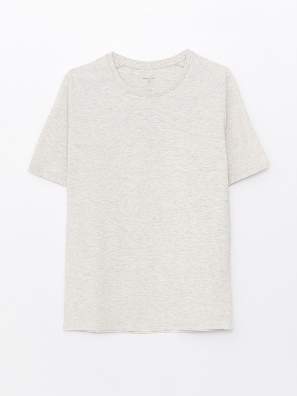 Bej Bisiklet Yaka Kısa Kollu Erkek Tişört-5