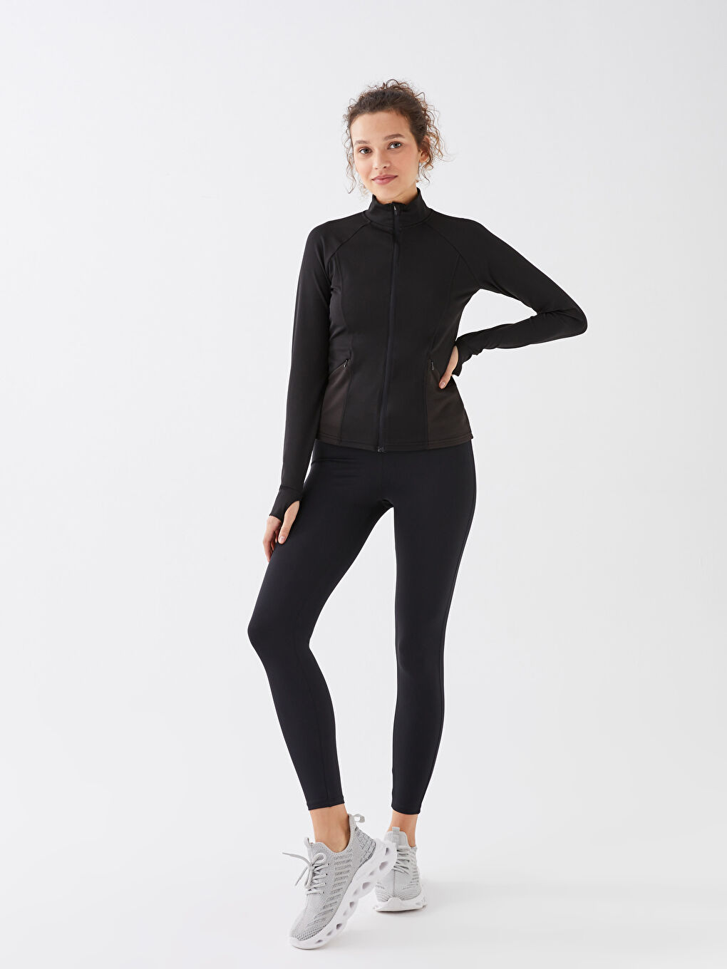 LCW SPORT Women's Elasticated Waist Plain Sports Leggings -S36491Z8-CVL