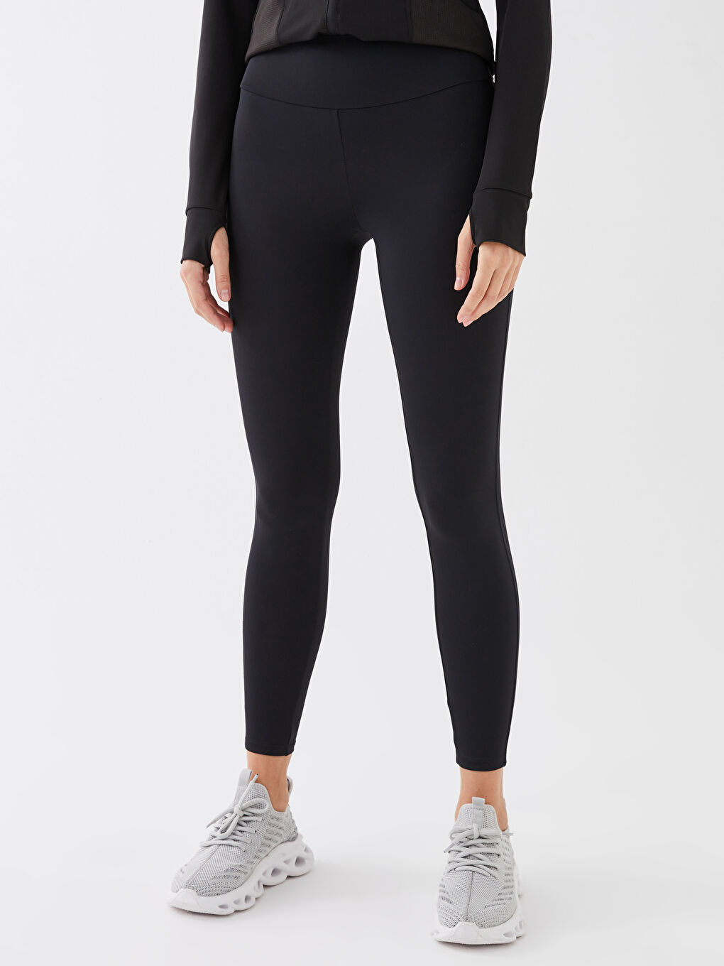 LCW SPORT Women's Elasticated Waist Plain Sports Leggings -S36491Z8-CVL