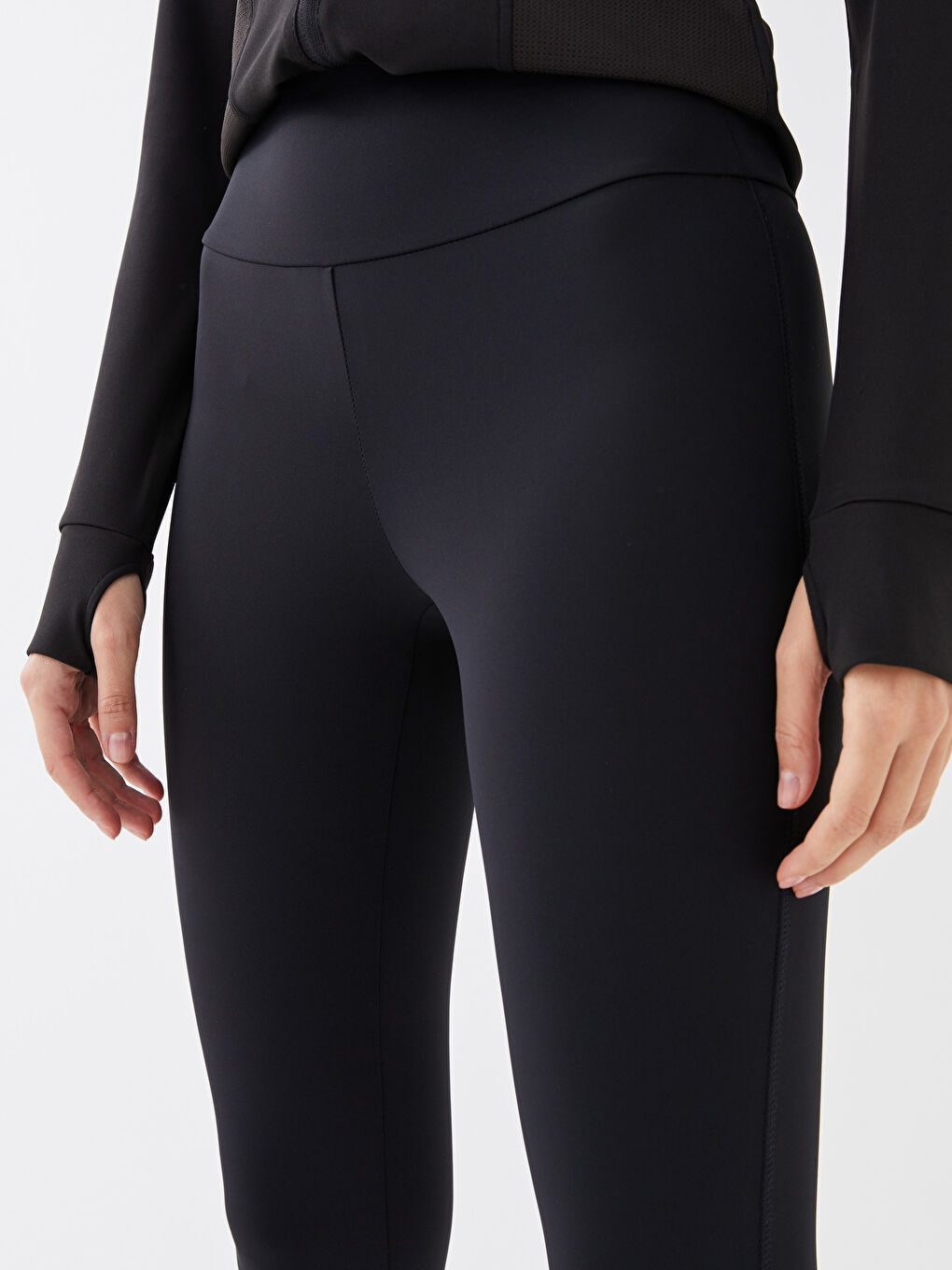 LCW SPORT Women's Elasticated Waist Plain Sports Leggings -S36491Z8-CVL