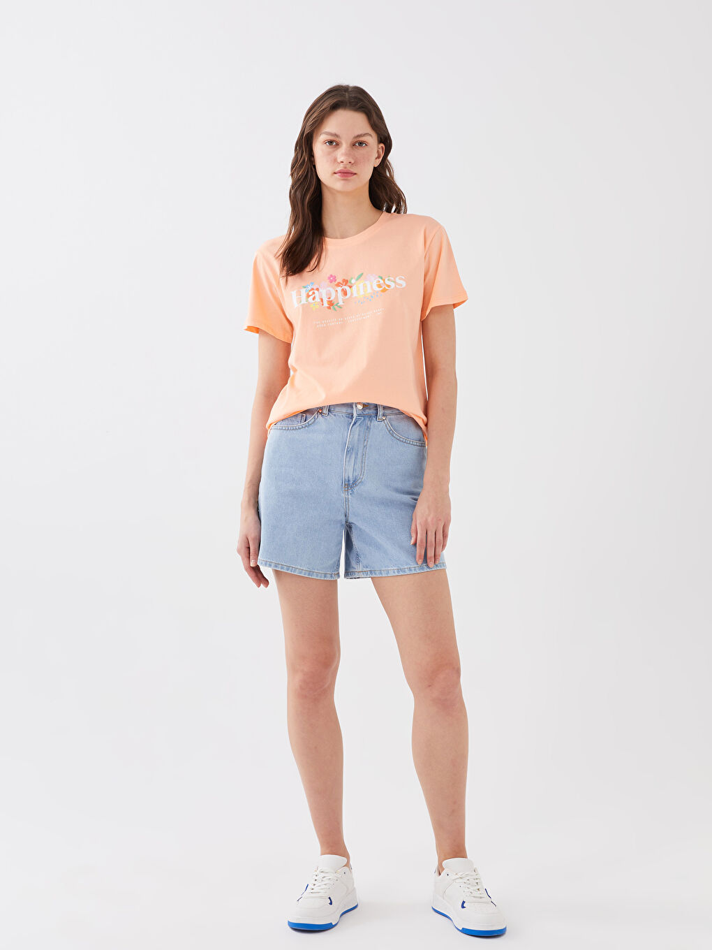 Women's Crew Neck Printed T-Shirt-2