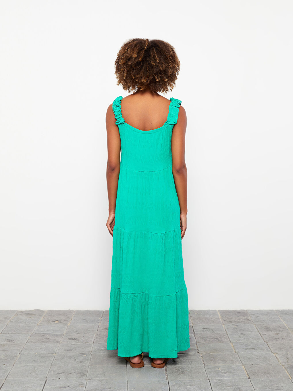 LCW ECO Women U Neck Strap Straight Dress -S36521Z8-PZS
