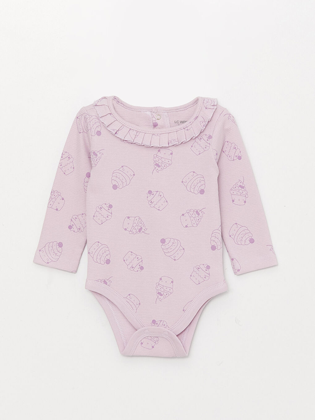 ياقة دائرية كم طويل مطبوع لبنات رضع بودي سوت بسناب وبنطلون مجموعة من قطعتين-1