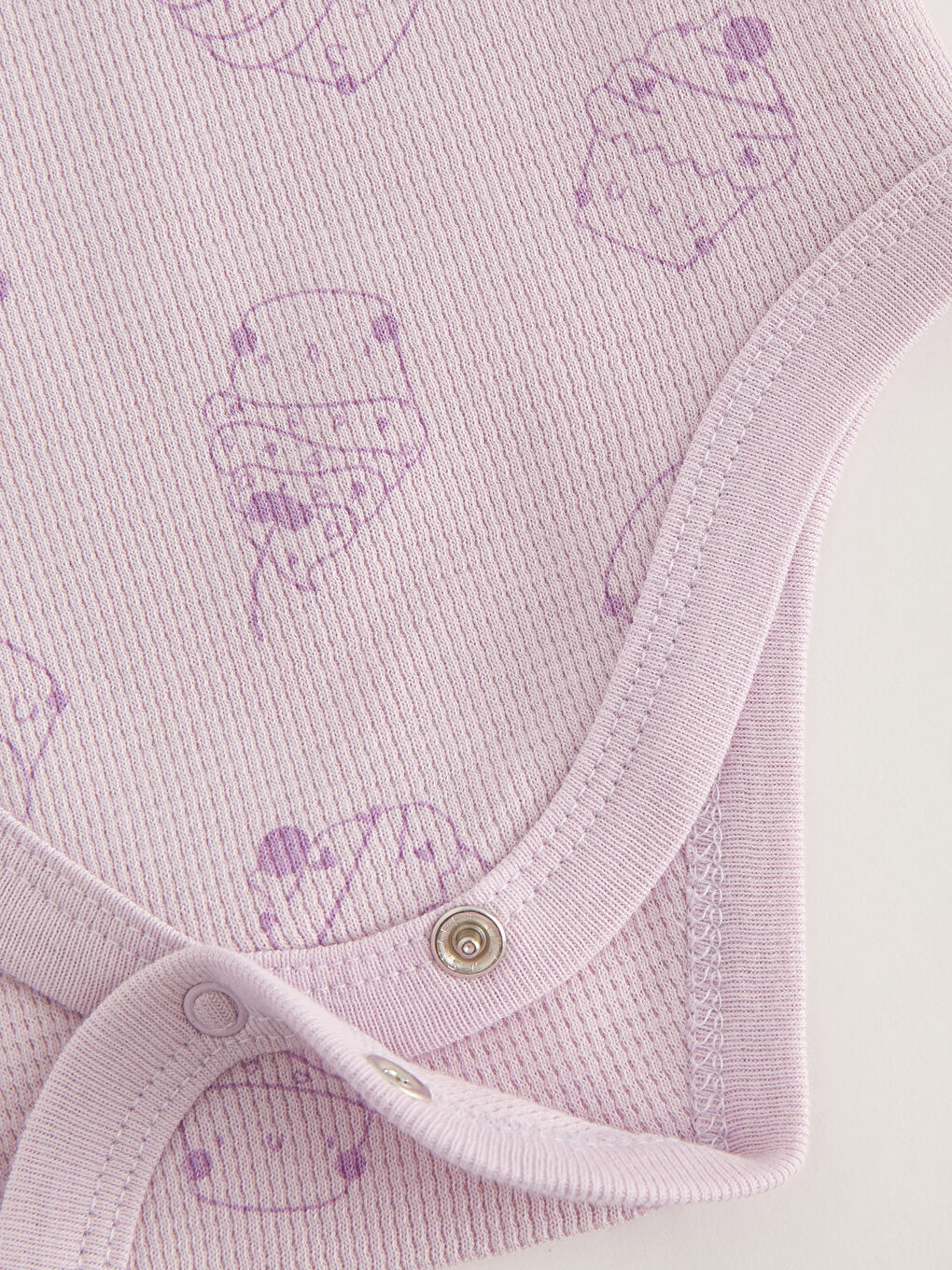 ياقة دائرية كم طويل مطبوع لبنات رضع بودي سوت بسناب وبنطلون مجموعة من قطعتين-4