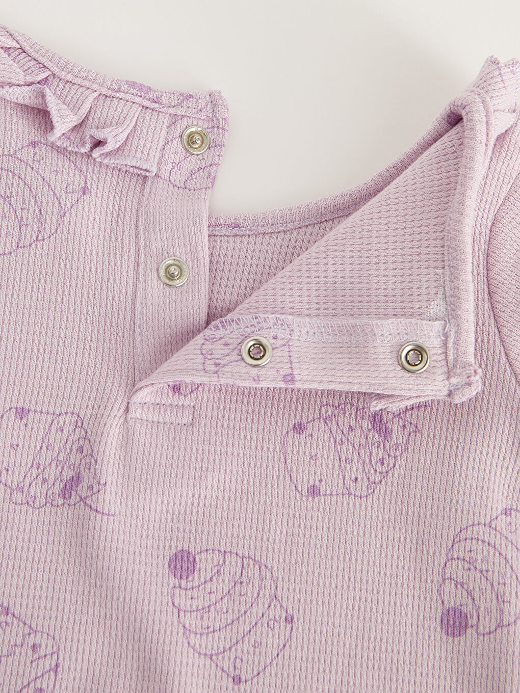 ياقة دائرية كم طويل مطبوع لبنات رضع بودي سوت بسناب وبنطلون مجموعة من قطعتين-5