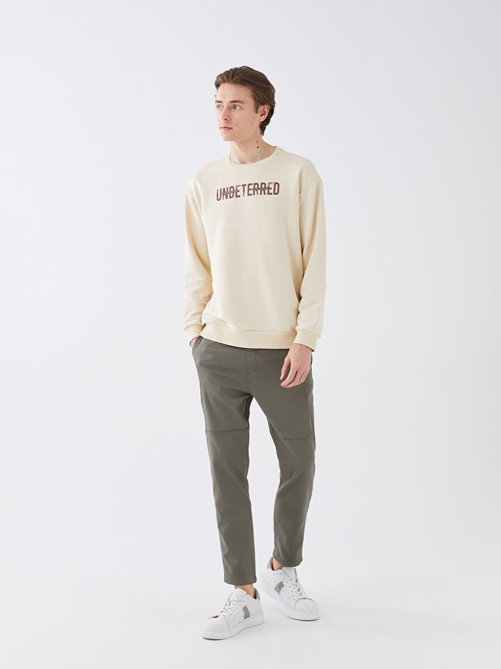 Haki Standart Kalıp Erkek Pantolon-1