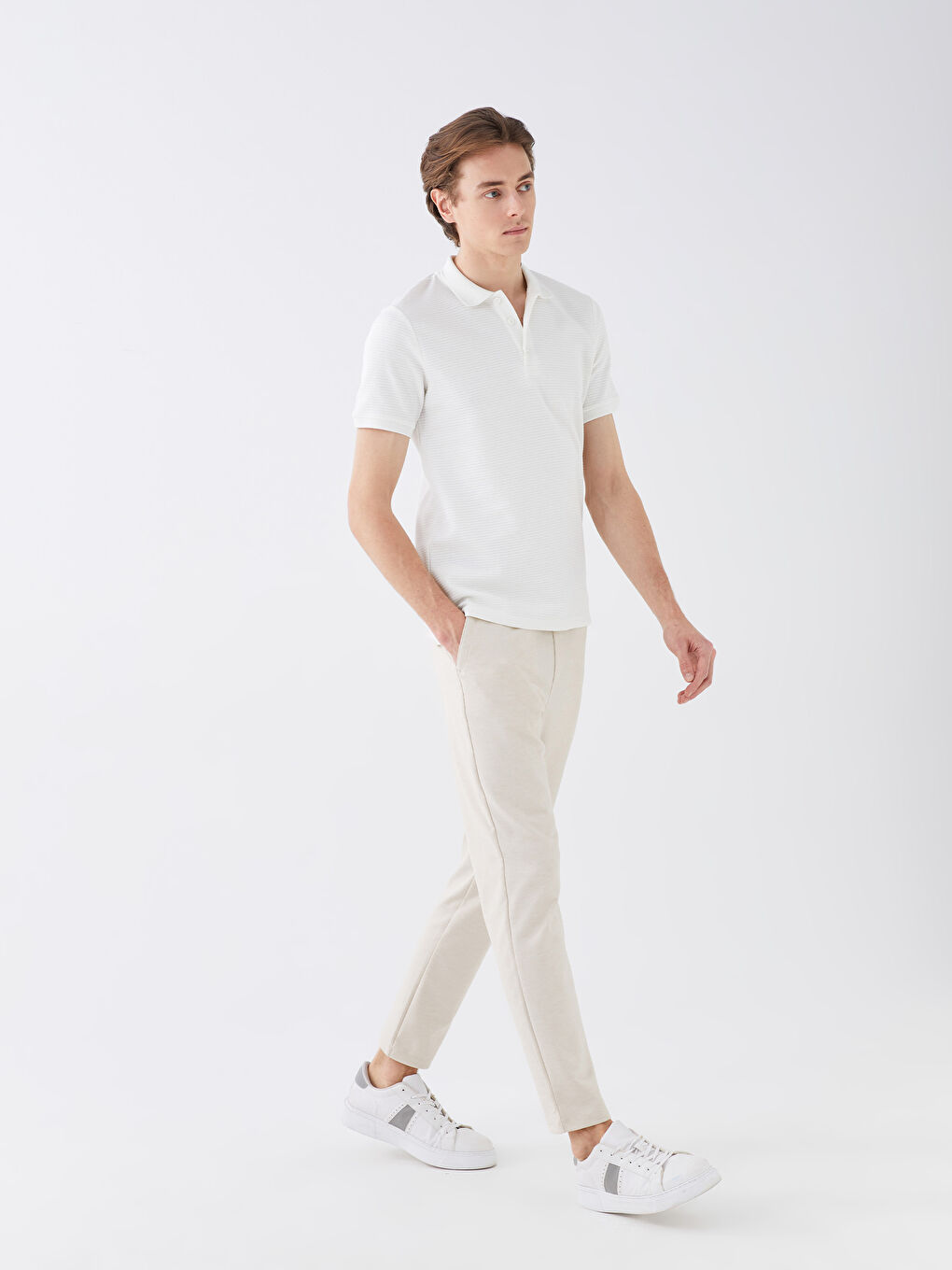 Bej Slim Fit Erkek Pantolon-1