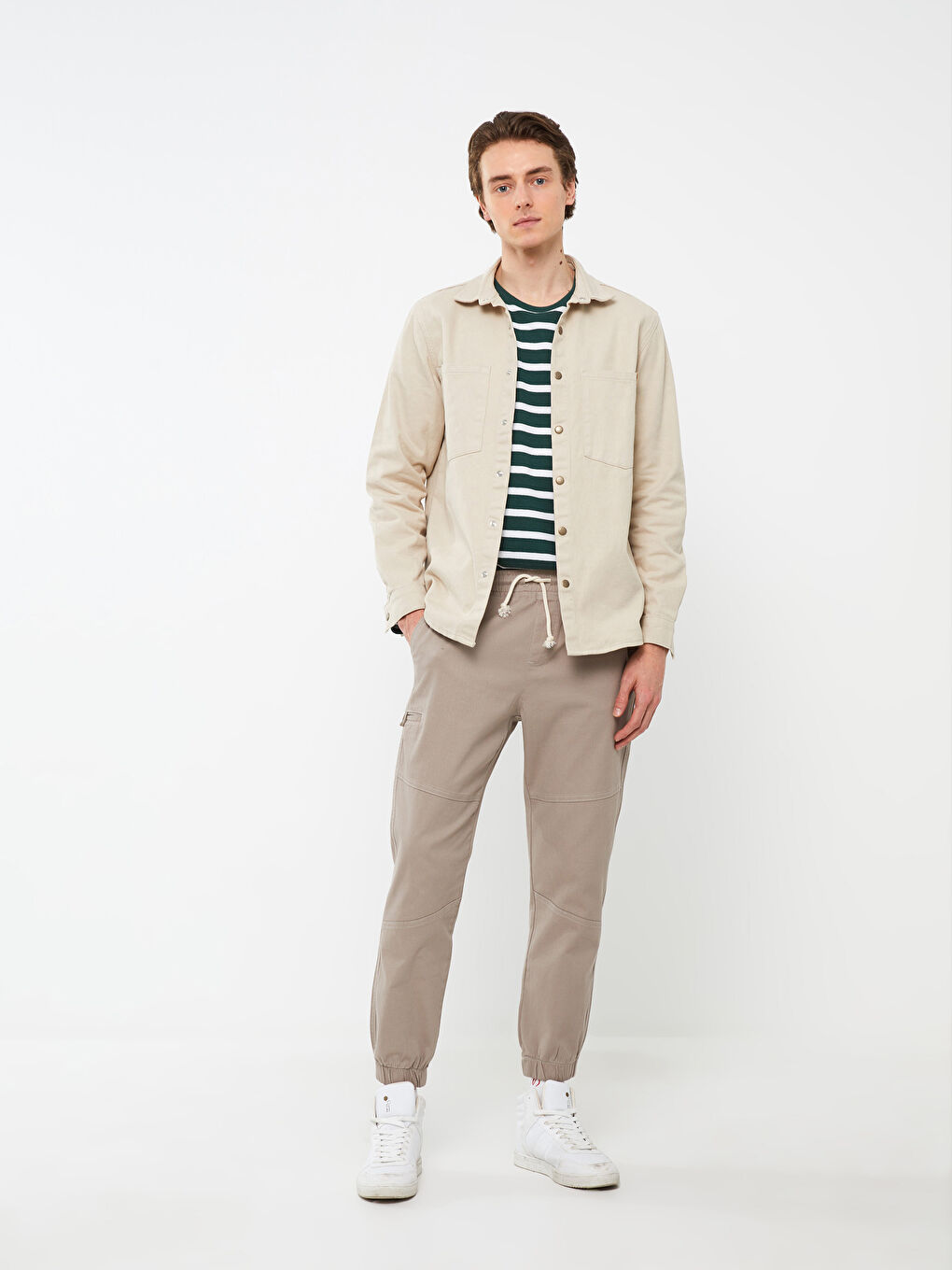 Брюки-джоггеры Мужские из саржи слим-фит-1