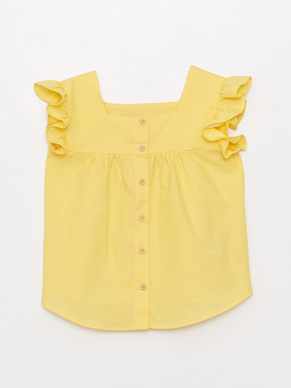 Square Collar Short Sleeve Girl Shirt -S36538Z4-FTT