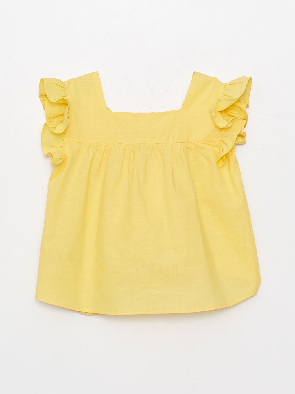 Square Collar Short Sleeve Girl Shirt -S36538Z4-FTT