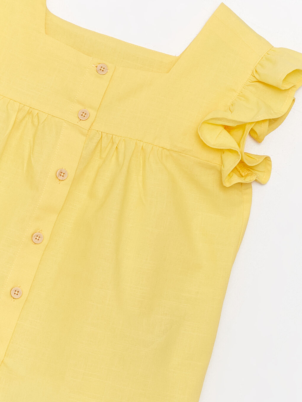 Square Collar Short Sleeve Girl Shirt -S36538Z4-FTT
