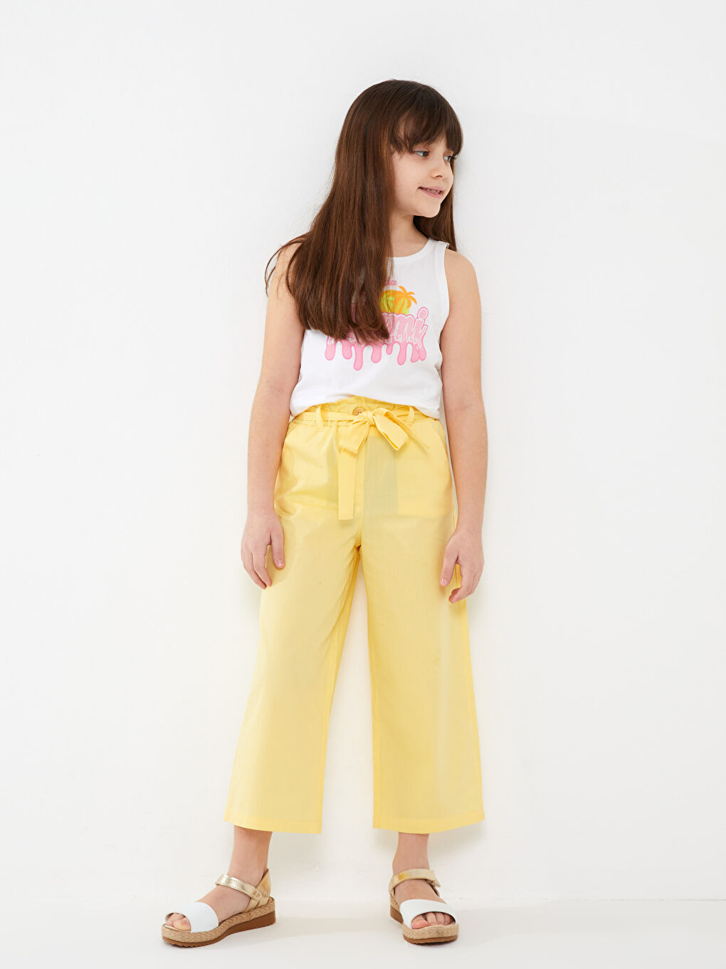 LCW Kids Elastischer Bund Weite Hose für Mädchen -S36543Z4-FTT