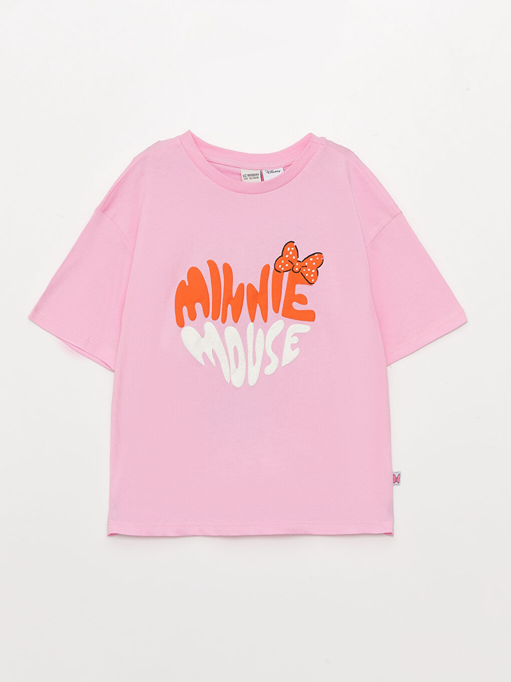 Crew Neck Minnie Mouse Printed Short Sleeve Girls' T-Shirt -S36544Z4-QY7