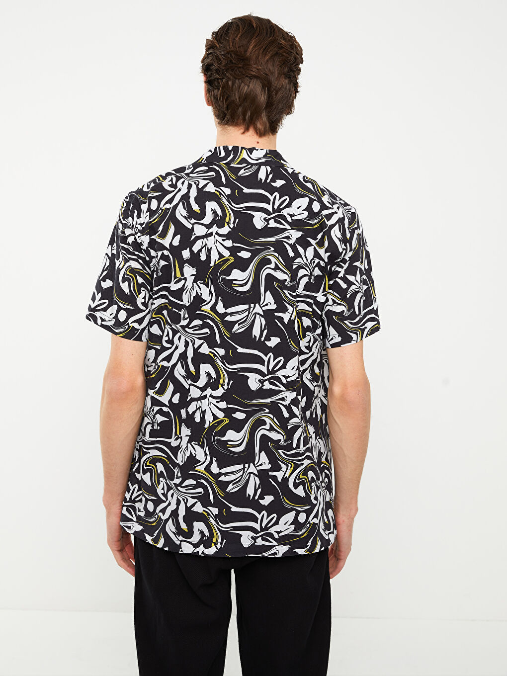 Regular Fit Short Sleeve Patterned Men's Shirt-4