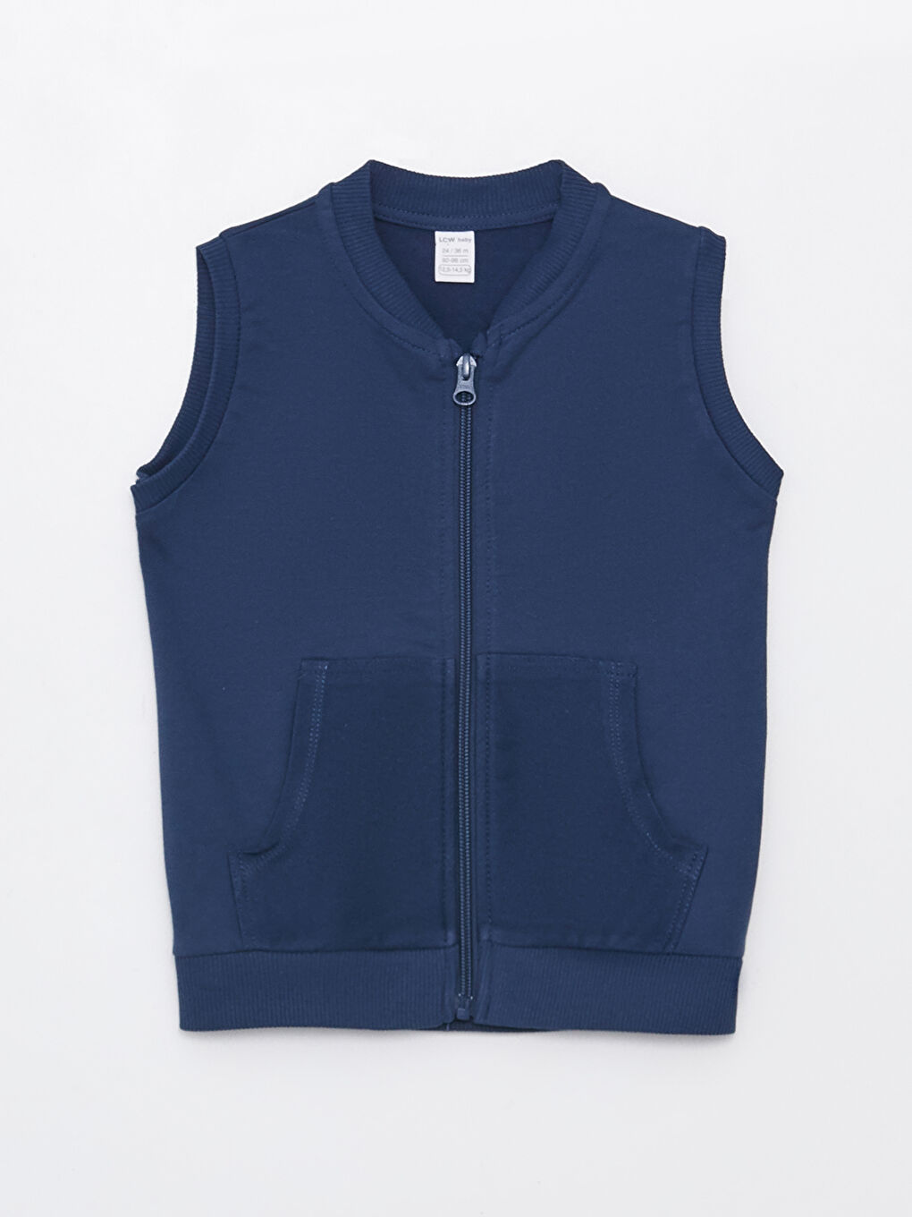 İndigo Bisiklet Yaka Fermuarlı Erkek Bebek Yelek