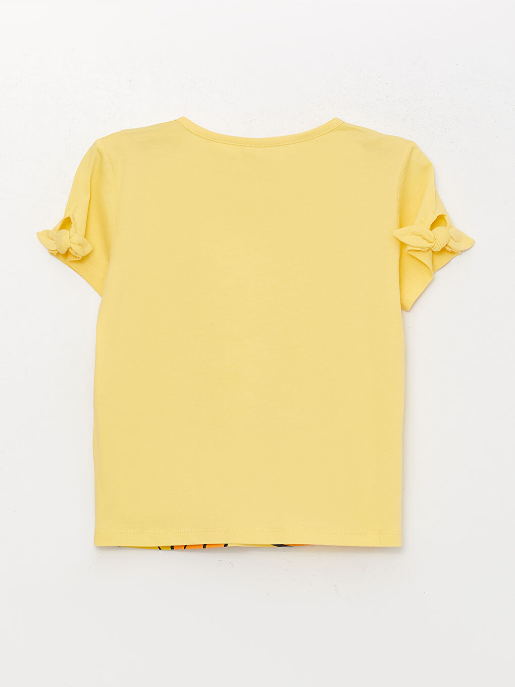 Sarı Bisiklet Yaka Tweety Baskılı Kısa Kollu Kız Çocuk Tişört-1