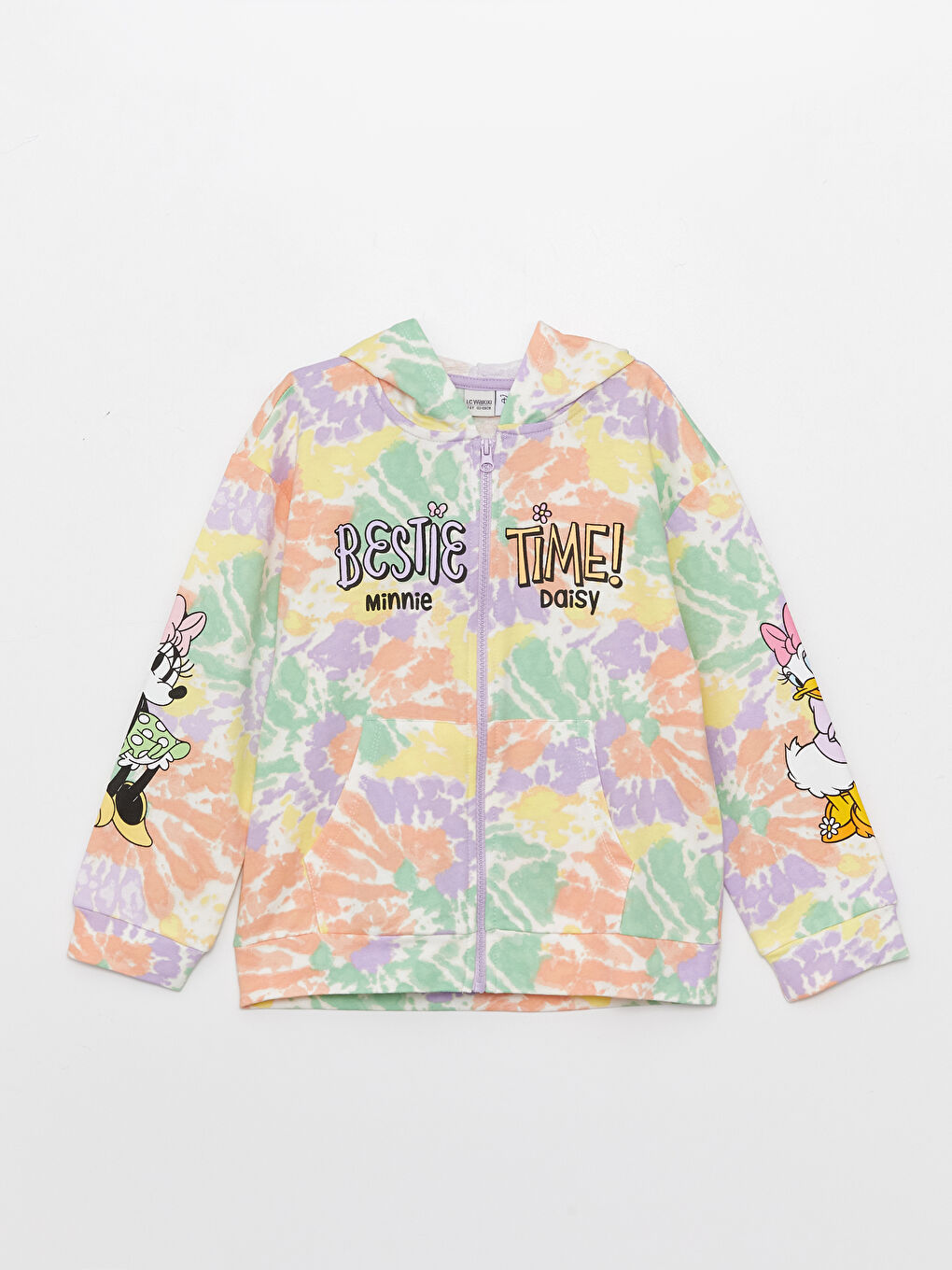 Толстовка для девочек с Минни Маус и Дейзи Дак, с принтом, с длинным рукавом, на молнии-4