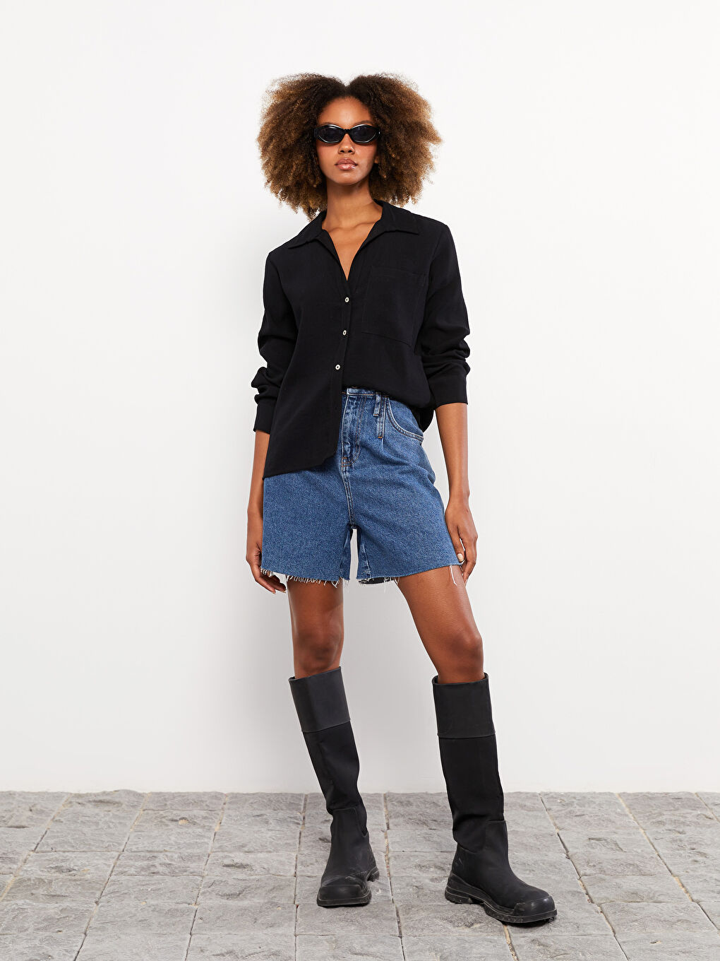 Chemise Unie à Manches Longues pour Femmes-3