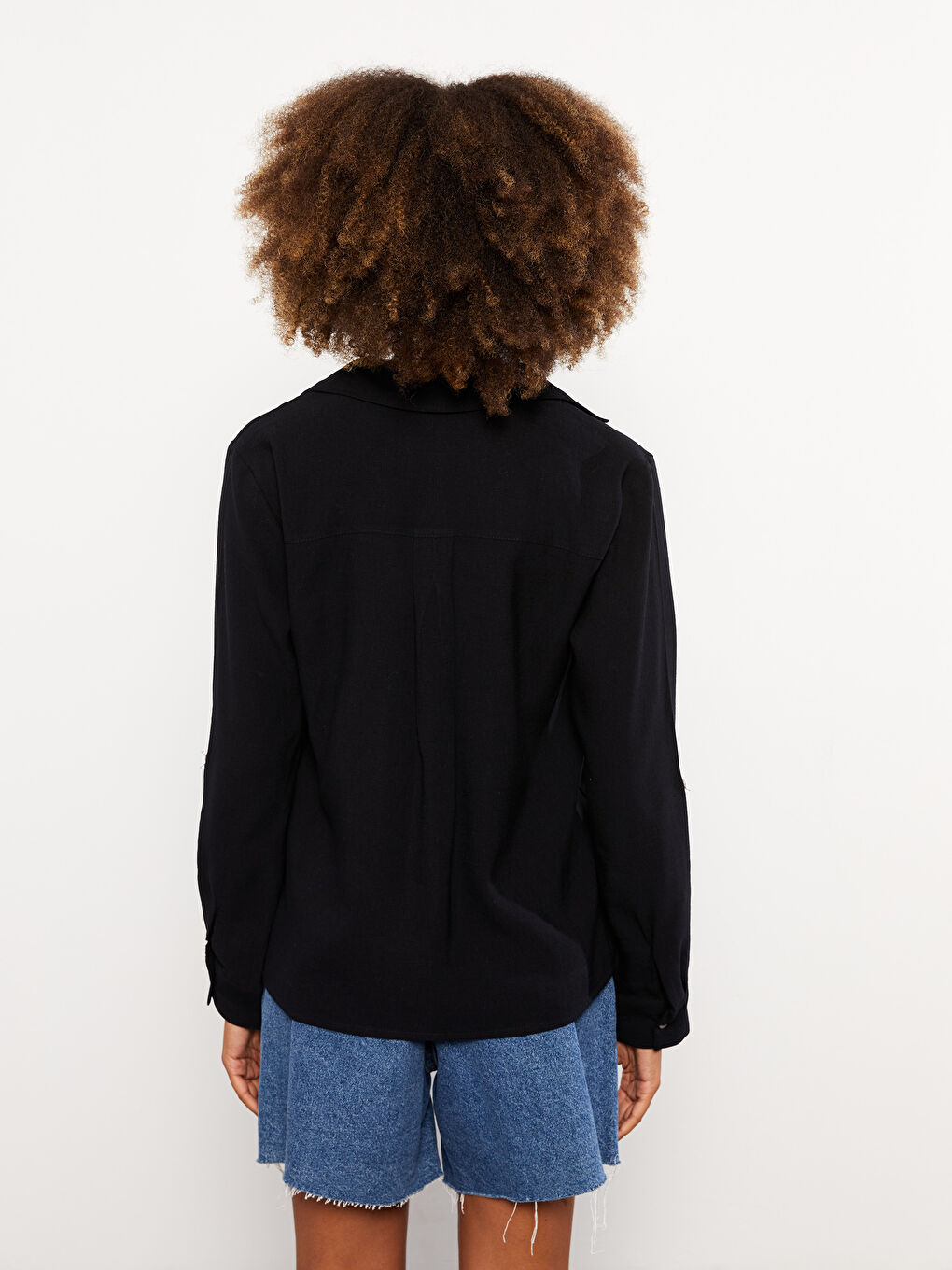 Chemise Unie à Manches Longues pour Femmes-5