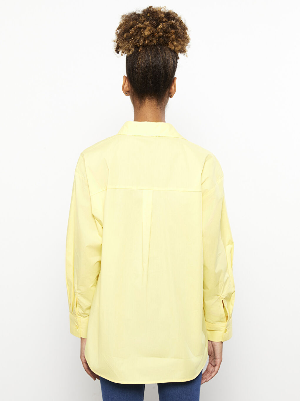 Cămașă Supradimensionată Dreaptă cu Mânecă Lungă pentru Femei-4