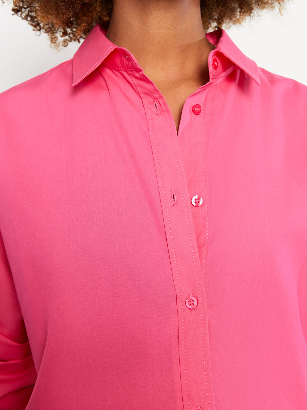 LC Waikiki Straight Long Sleeve Women's Oversize Shirt -S36593Z8-GSY