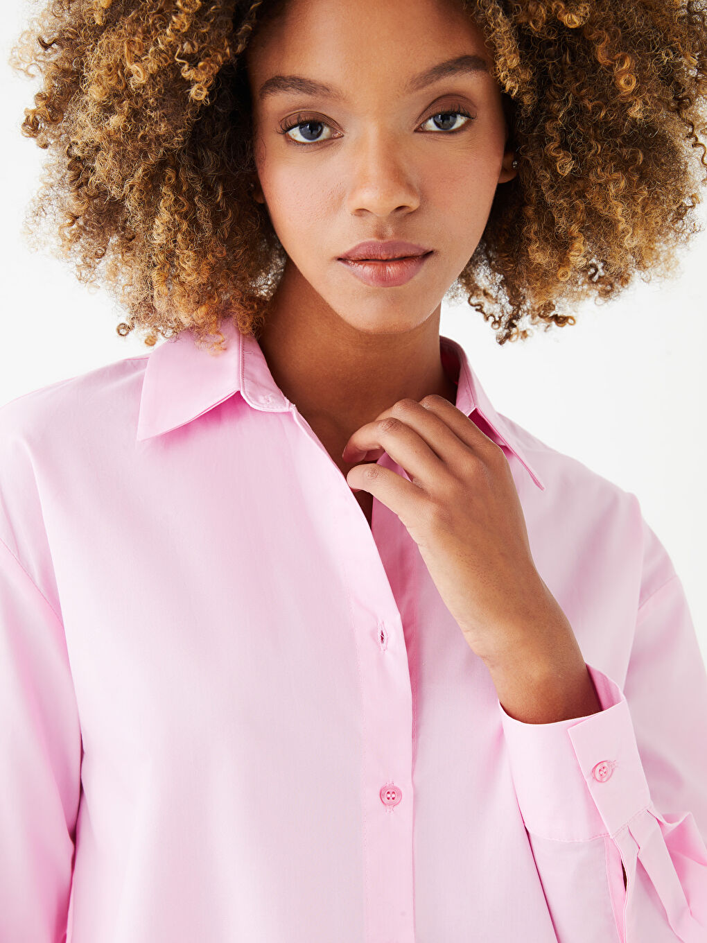 Cămașă Supradimensionată Dreaptă cu Mânecă Lungă pentru Femei