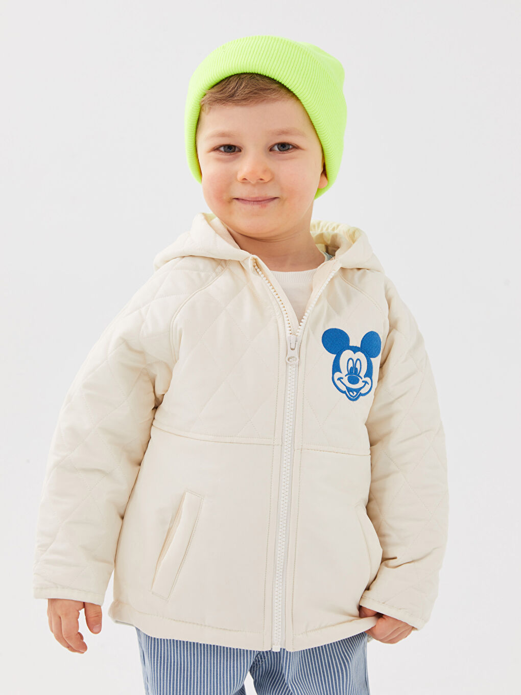 LCW baby Hooded Long Sleeve Mickey Mouse Embroidered Baby Boy Coat -S36622Z1-QVK