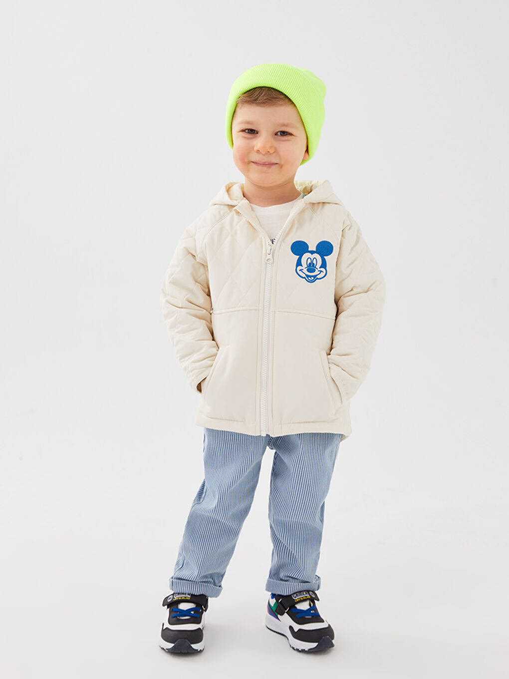 LCW baby Hooded Long Sleeve Mickey Mouse Embroidered Baby Boy Coat -S36622Z1-QVK