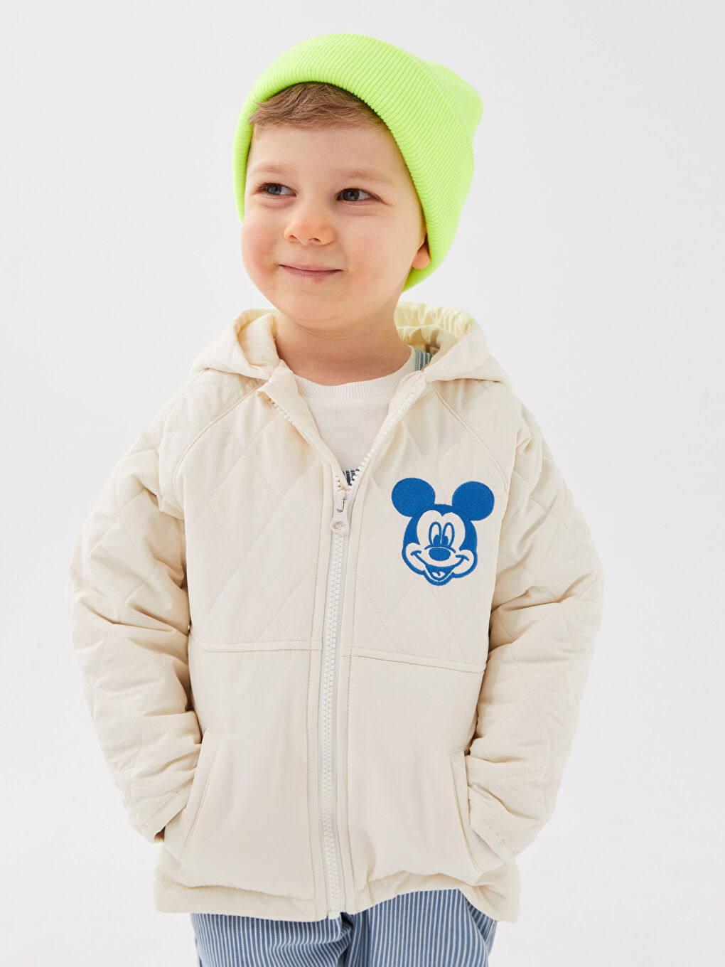 LCW baby Hooded Long Sleeve Mickey Mouse Embroidered Baby Boy Coat -S36622Z1-QVK