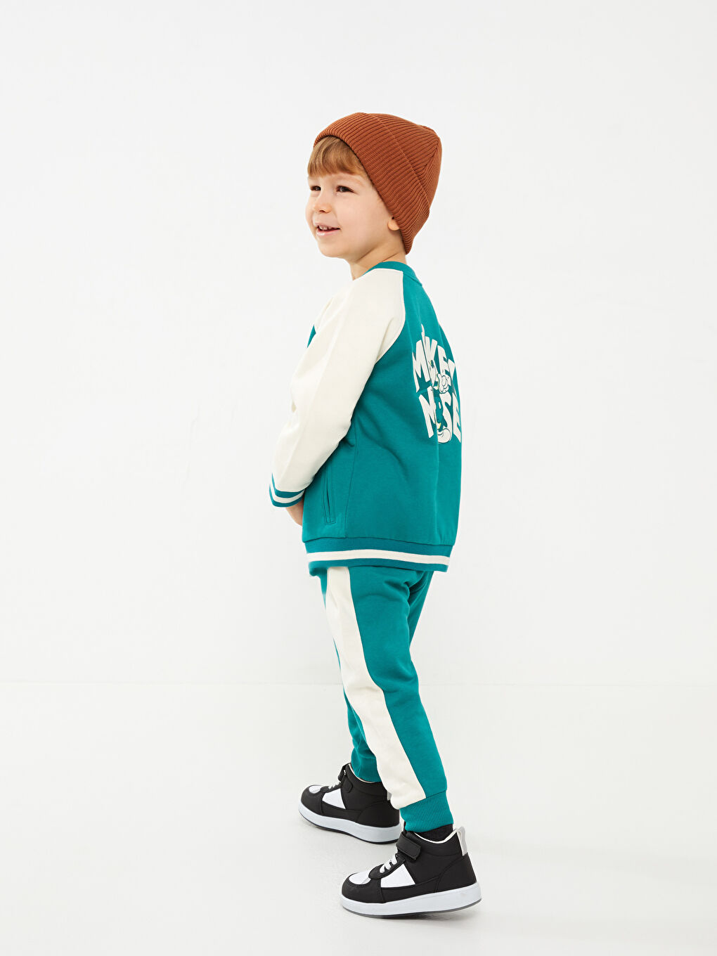 Elastic Waist Mickey Mouse Printed Baby Boys' Sweatpants-1