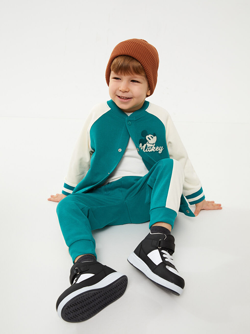 Elastic Waist Mickey Mouse Printed Baby Boys' Sweatpants