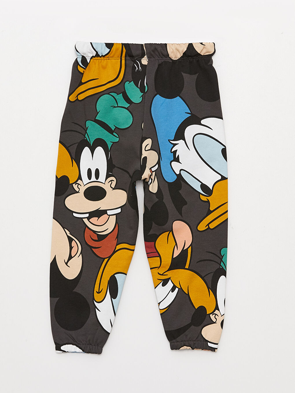 Gri Beli Lastikli Mickey Mouse ve Daffy Duck Baskılı Erkek Bebek Eşofman Alt-1