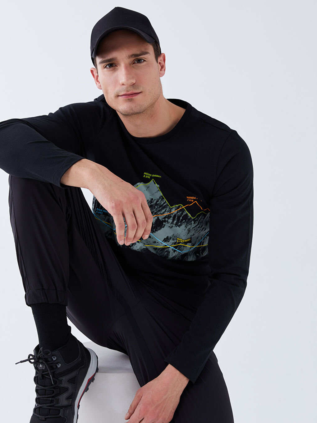 Crew Neck Long Sleeve Printed Men's T-Shirt -S36636Z8-CVL